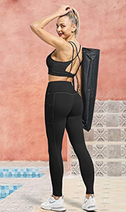 "The Best Leggings" with Pockets High Waisted Tummy Control Snake Print 5Pack set