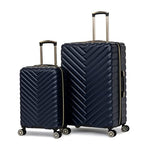Kenneth Cole Reaction Women's Madison Square Hardside Chevron Expandable Luggage, Black, 2-Piece Set (20" & 28")