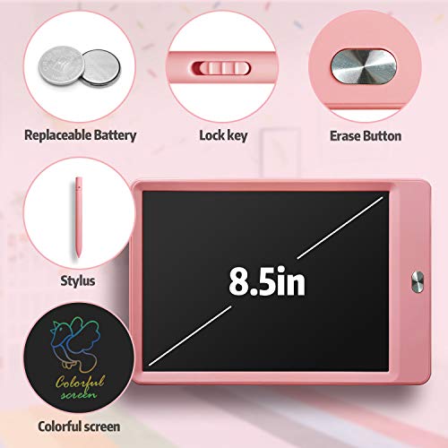 Writing Tablet Doodle Board, 8.5inch Colorful Drawing Tablet Writing Pad