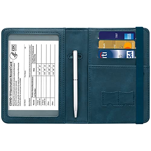 Passport and Vaccine Card Holder  Leather RFID Blocking  Passport Holder
