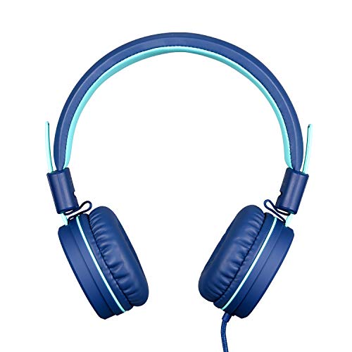 Kids Headphones - noot products K11 Foldable Stereo Tangle-Free 3.5mm Jack Wired Cord On-ear Heatset