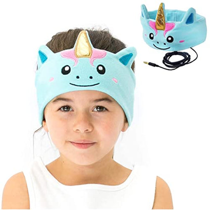Headphones for Kids by CozyPhones, Headband Earphones for Children, Baby, & Toddlers 1-3. Stretchy & Comfy for Home, Plane & Car Travel - Mystic Unicorn