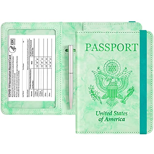 Passport and Vaccine Card Holder  Leather RFID Blocking  Passport Holder