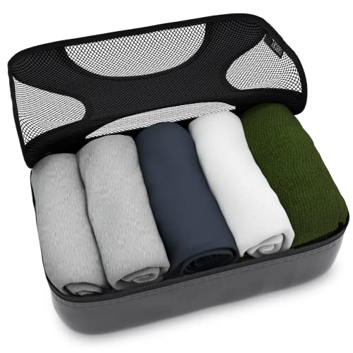 5 Set Packing Cubes Travel Luggage Organizers with Laundry Bag