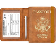Passport and Vaccine Card Holder  Leather RFID Blocking  Passport Holder