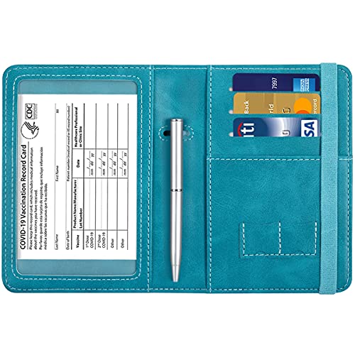 Passport and Vaccine Card Holder  Leather RFID Blocking  Passport Holder