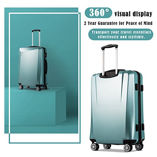 Coolife Luggage 3 Piece Sets PC+ABS Spinner Suitcase 20 inch 24 inch 28 inch