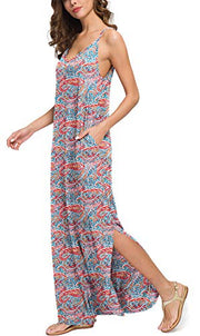 Casual Loose  Long Cami Maxi Dresses with Pocket