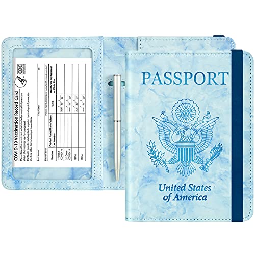 Passport and Vaccine Card Holder  Leather RFID Blocking  Passport Holder