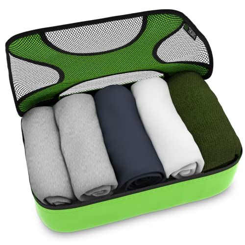 5 Set Packing Cubes Travel Luggage Organizers with Laundry Bag