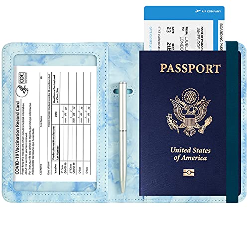 Passport and Vaccine Card Holder  Leather RFID Blocking  Passport Holder