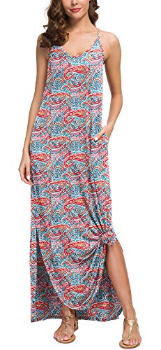 Casual Loose  Long Cami Maxi Dresses with Pocket