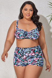 Ocean View Plus Size Drawstring Swimsuit