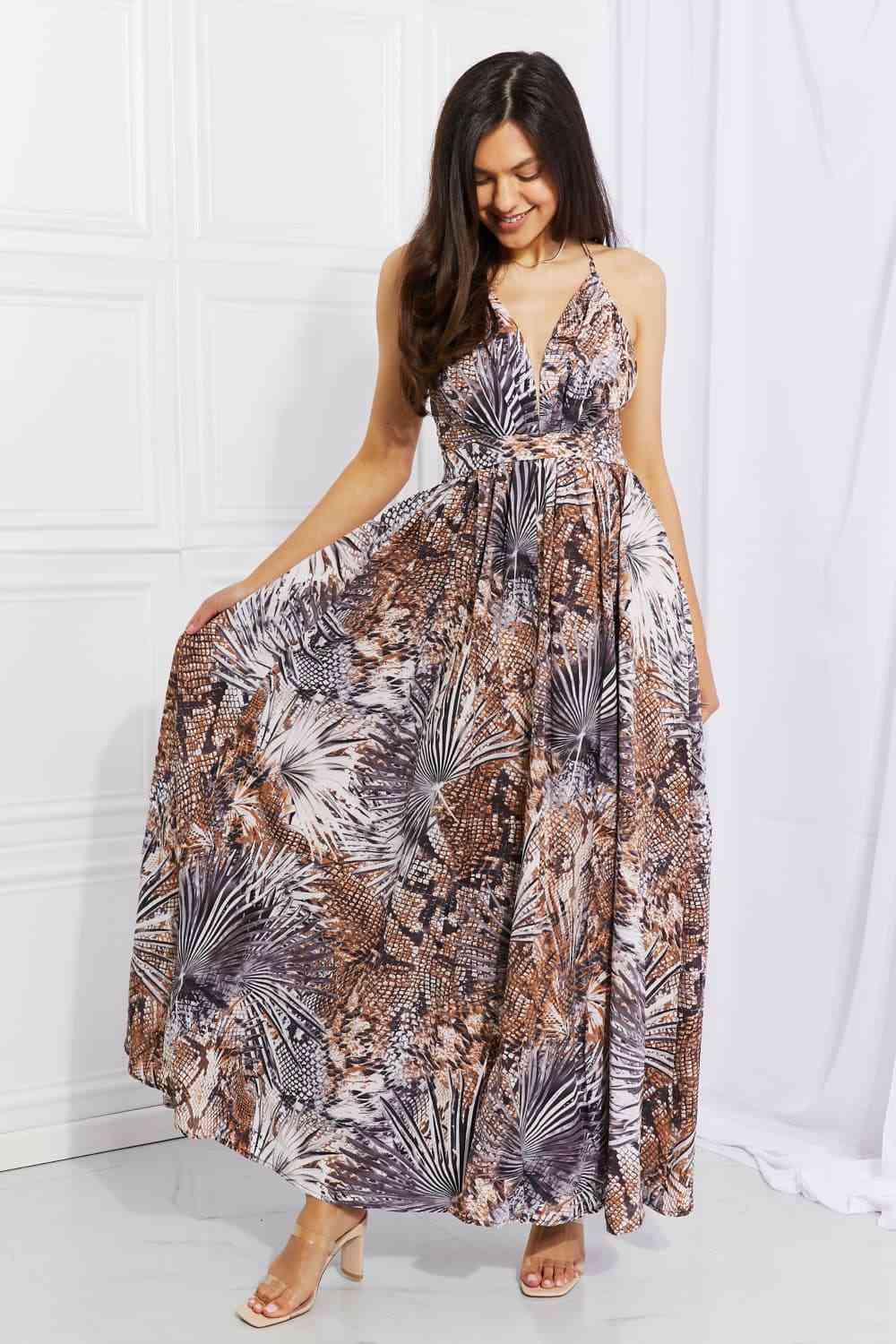 Full Size  Printed Sleeveless Dress