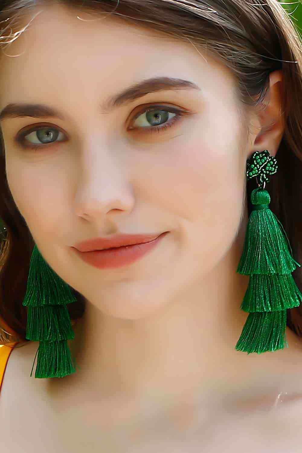 Shamrock Earrings with Tassel