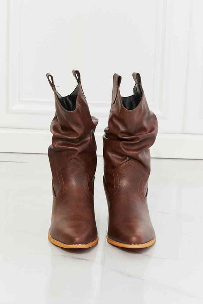 Scrunch Cowboy Boots in Brown