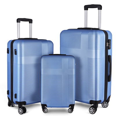3 Piece Luggage with TSA Lock ABS; Durable Luggage Set