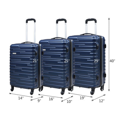 Carry-On Hard shell Luggage, 3-Piece Expandable Suitcase with Spinner Wheelss