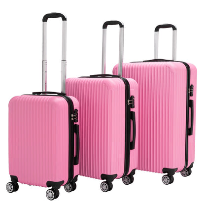 3-Piece 20" & 24" & 28" Luggage Set Travel Bag ABS Trolley Spinner