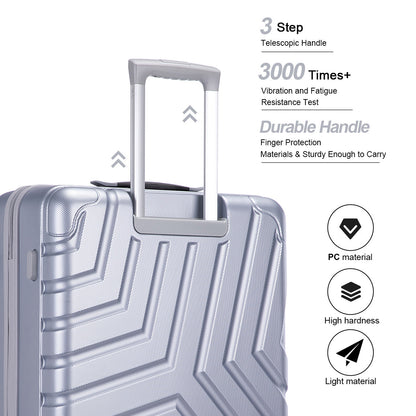 Pure PC 16&quot; Hard Case Luggage Computer Case With Universal Silent Aircraft Wheels Silver