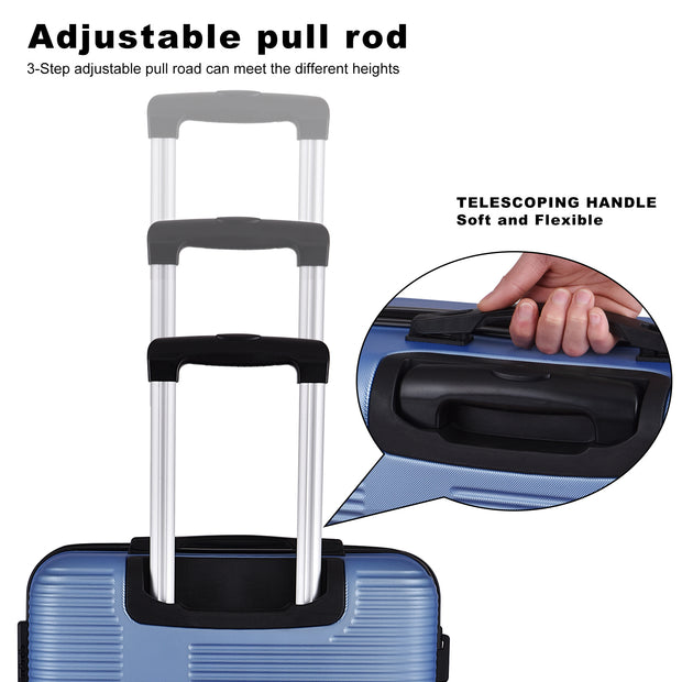 3 Piece Luggage with TSA Lock ABS; Durable Luggage Set