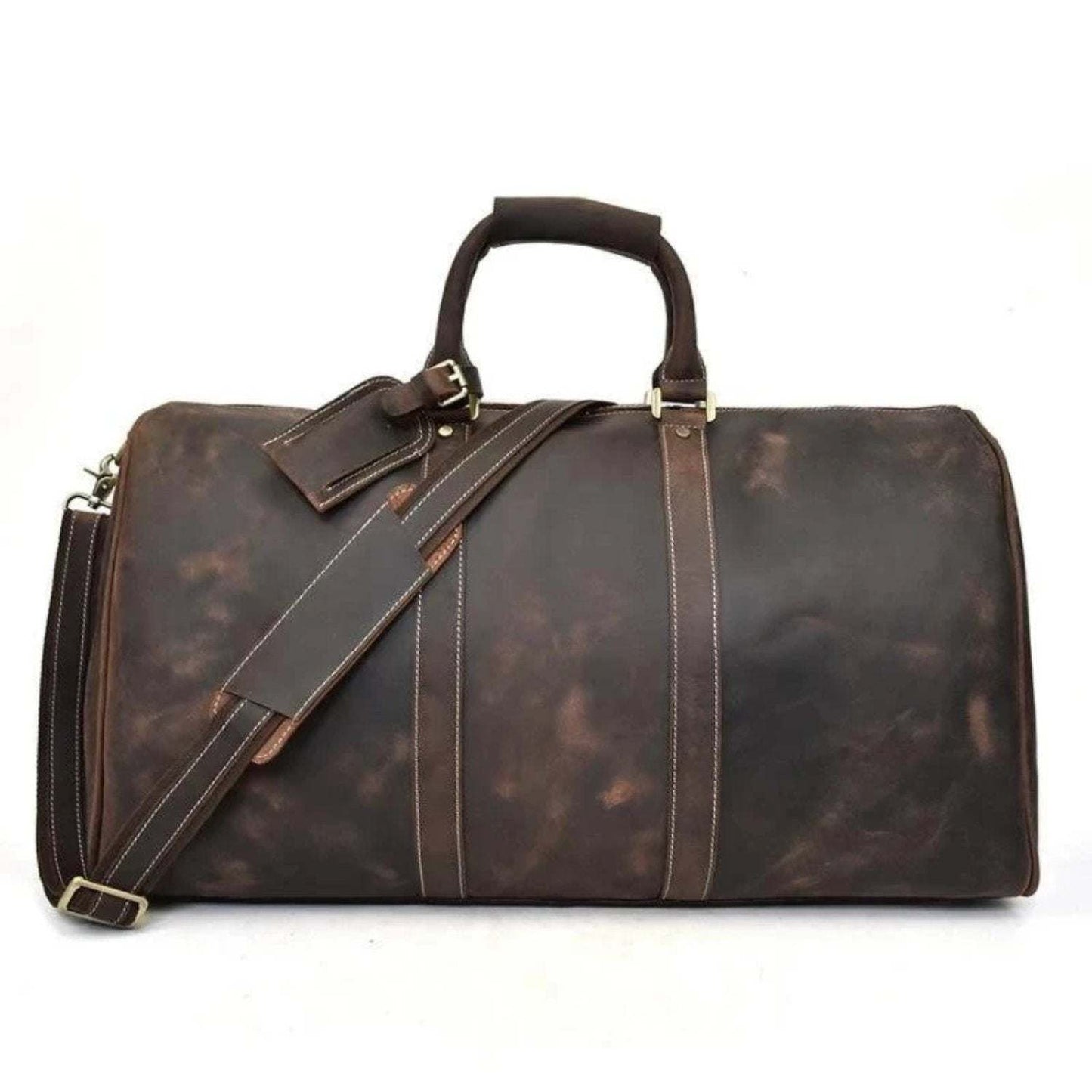 Handcrafted Leather Duffle  Weekender  Bag
