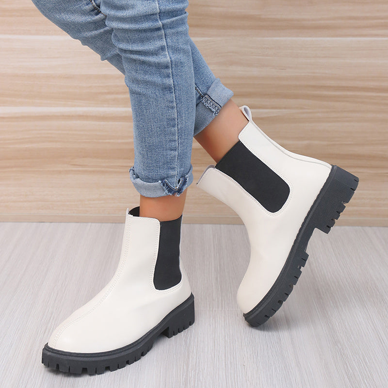 Women Boots Luxury Chelsea Boots Women Ankle Boots Chunky Winter Shoes Platform Boots Slip On Chunky Heel Boot Brand Desiger