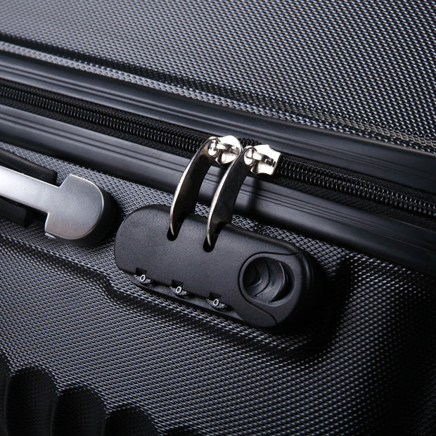 3-Piece Expandable Suitcase with Code Lock, Spinner Carry-On