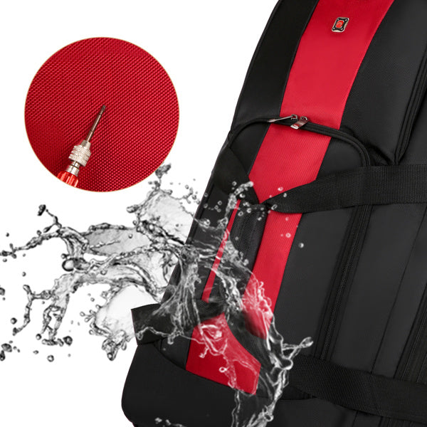 Expandable Waterproof Duffle Bag with Wheel Carry on Luggage Unisex Tote Suitcase Red