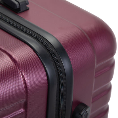 3-piece Trolley Case Set, 360 Degree Rotation Wheels with TSA Lock, Travel Suitcase Set, Claret XH