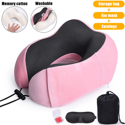 U Shaped Memory Foam Neck Pillows Soft Slow Rebound Space Travel Pillow Massage Sleeping Airplane Pillow Neck Cervical Bedding