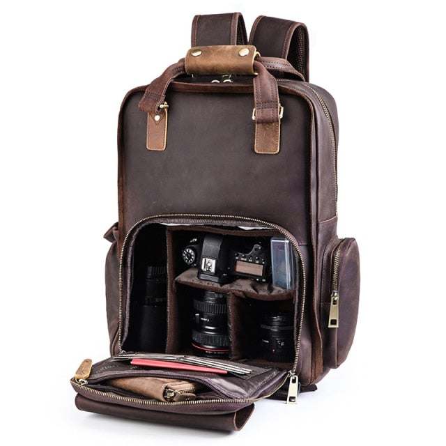 The Gaetano | Large Leather camera Backpack