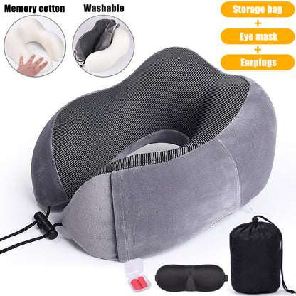 U Shaped Memory Foam Neck Pillows Soft Slow Rebound Space Travel Pillow Massage Sleeping Airplane Pillow Neck Cervical Bedding