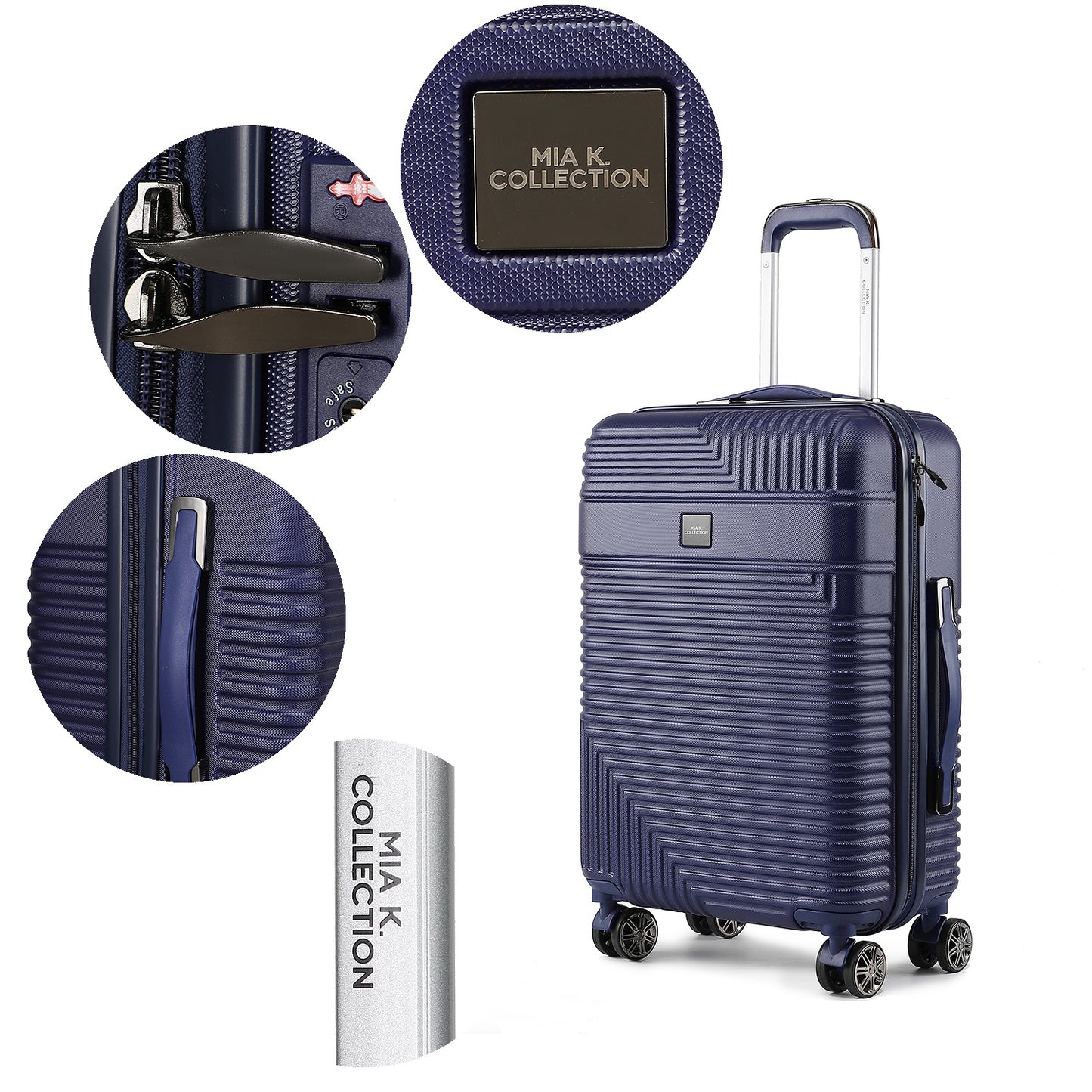 MKF Collection Mykonos Luggage Set with a Medium Carry-on and Small Cosmetic Case by Mia K