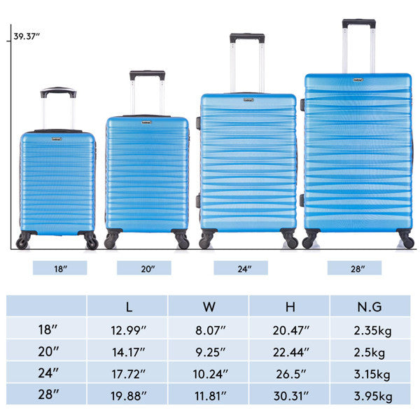 Hard shell Luggage Sets Suitcase ABS Lightweight with Spinner Wheels