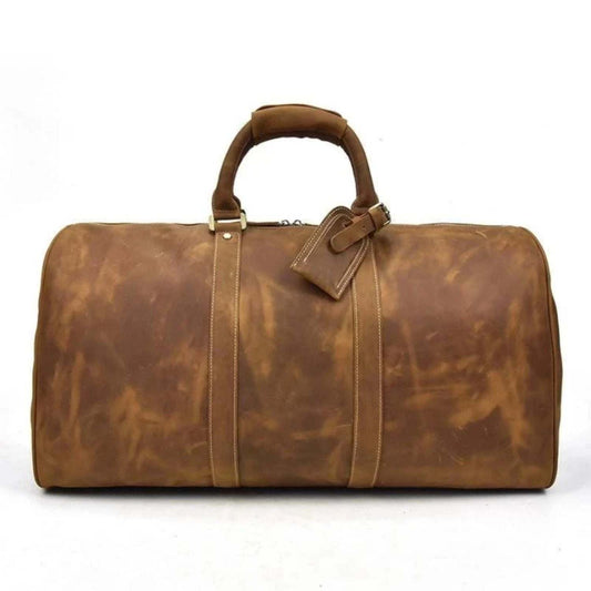 Handcrafted Leather Duffle  Weekender  Bag