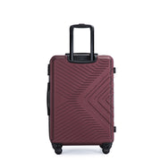 3 Piece Luggage Sets ABS Lightweight Suitcase with Two Hooks Spinners
