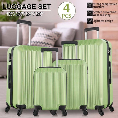 4 Piece Set Luggage Sets Suitcase ABS Hard shell Lightweight Spinner Wheels