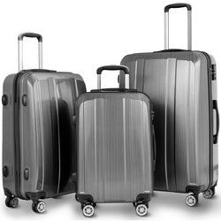 GLOBALWAY 3 PC 20" 24" 28" Luggage Set Suitcase w/ TSA Lock