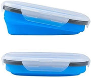 Lunch Box Collapsible Food Storage with Fork Spoon Expandable  Microwave Safe