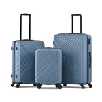 3 Piece Luggage Sets ABS Lightweight Suitcase with Spinner Wheels