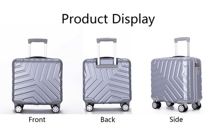 Pure PC 16&quot; Hard Case Luggage Computer Case With Universal Silent Aircraft Wheels Silver