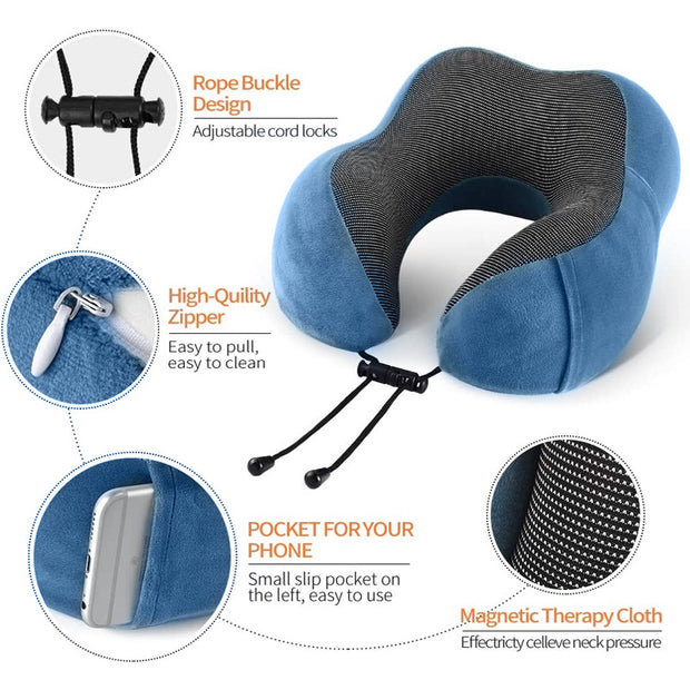 U Shaped Memory Foam  Travel  Massage Sleeping Airplane Pillow