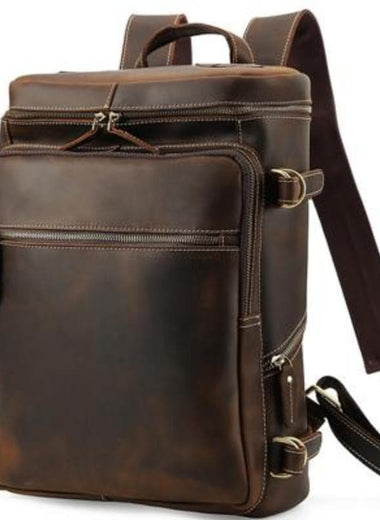 Leather LaptopTravel Backpack