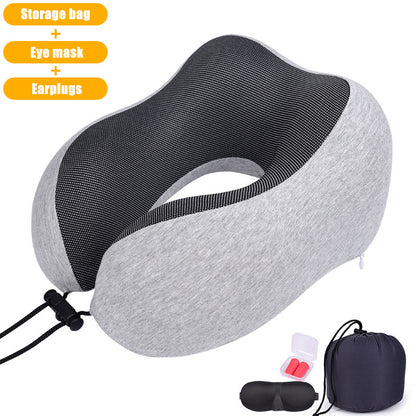 U Shaped Memory Foam Neck Pillows Soft Slow Rebound Space Travel Pillow Massage Sleeping Airplane Pillow Neck Cervical Bedding