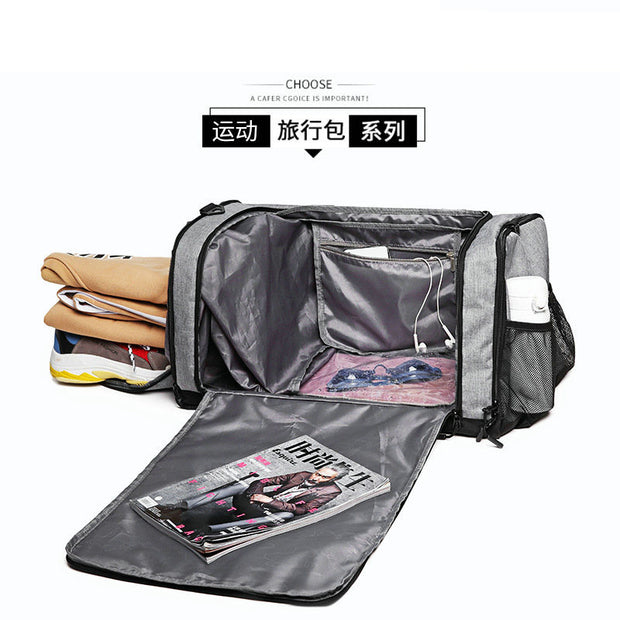 Duffel Bag with 10 Optimal Compartments Including Water Resistant Pouch