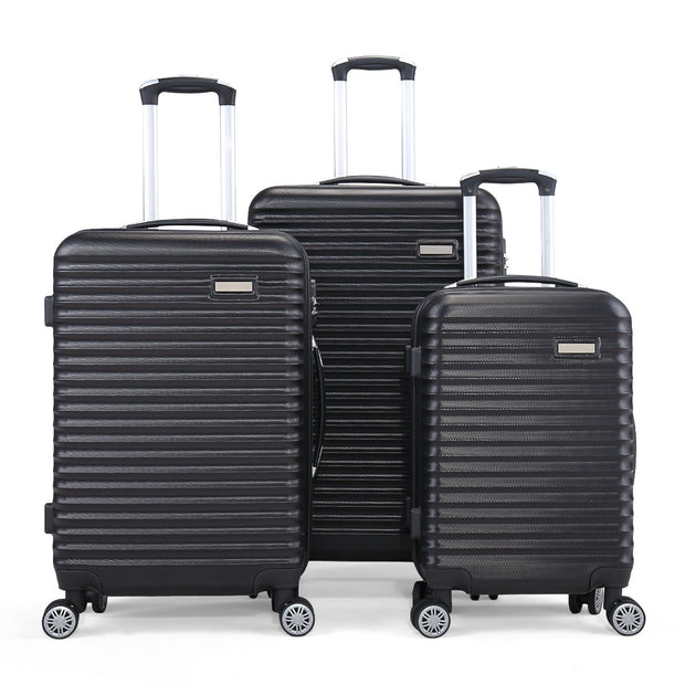 3-Piece Expandable Suitcase with Code Lock, Spinner Carry-On
