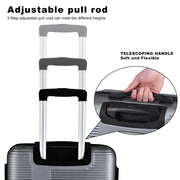 3 Piece Luggage with TSA Lock ABS; Durable Luggage Set