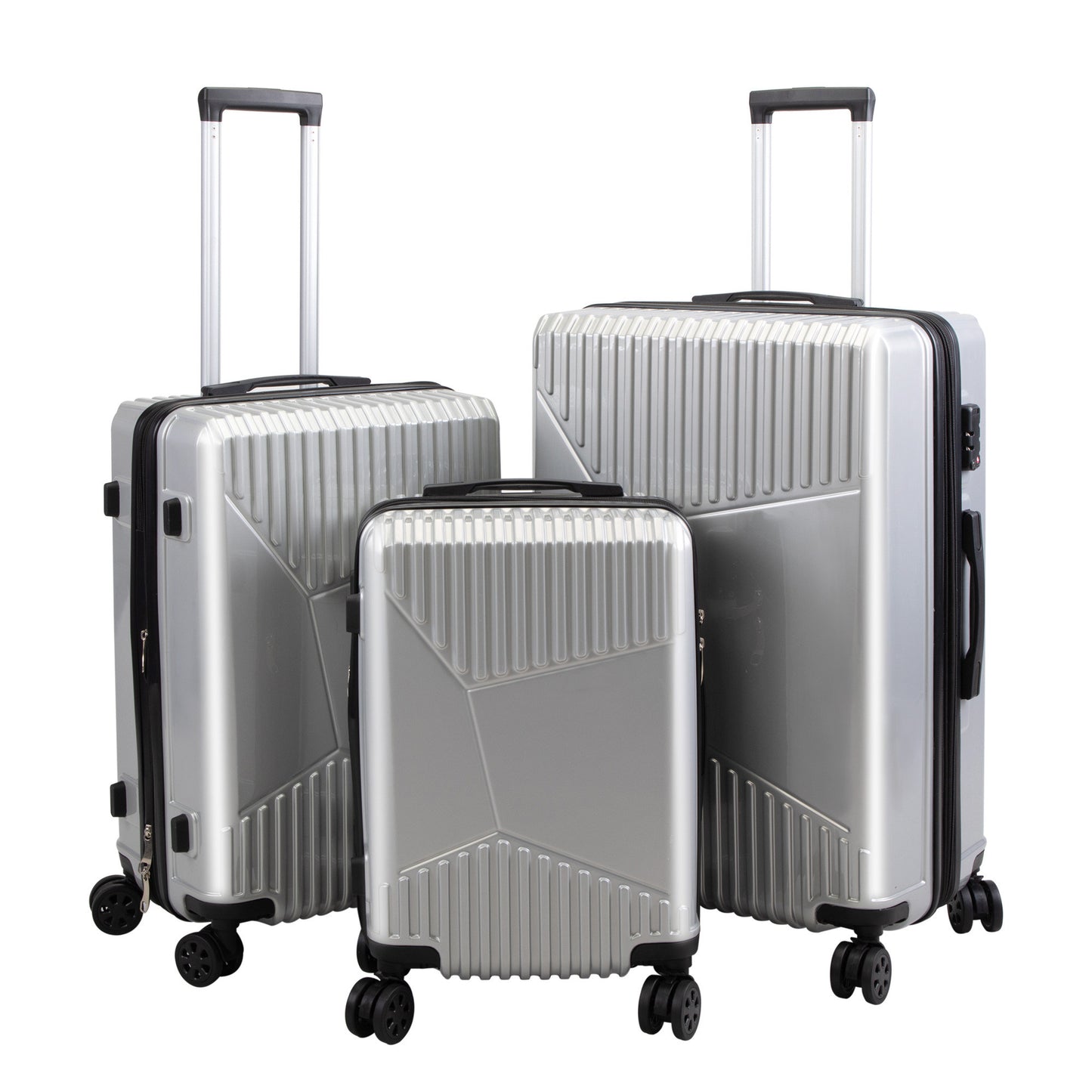 3-Piece Hardshell Luggage, TSA Lock Travel Trolley Suitcase with Spinners