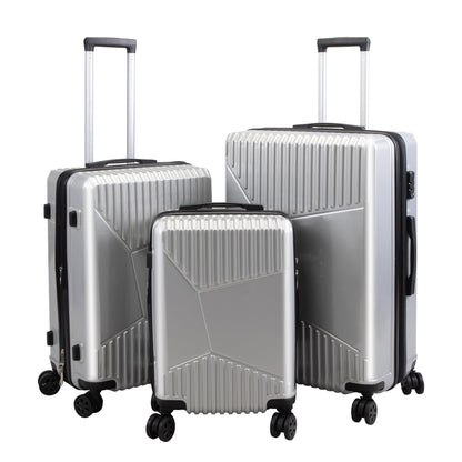 3-Piece Hardshell Luggage, TSA Lock Travel Trolley Suitcase with Spinners